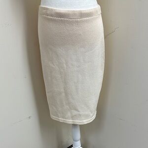 St. John Cream Pencil Midi Skirt for Work